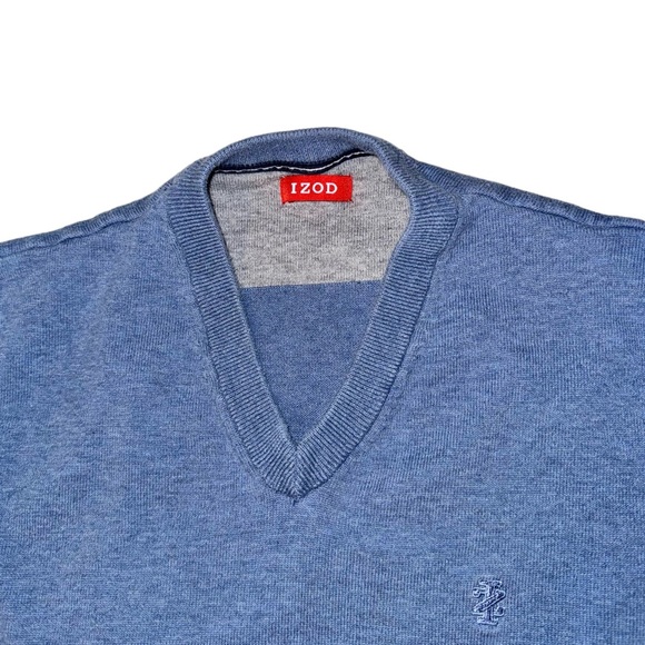 Izod Sweater V-Neck Vest In Blue - Picture 3 of 6